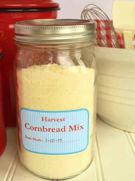 Homemade GOLDEN CORNBREAD MIX (a family favorite): The frugal farm girl's DIY ready-made mix series. | Farm Girl Inspirations Rosemary Cornbread, Jiffy Mix, Homemade Dry Mixes, Diy Mixes, Dry Mixes, Homemade Mixes, Homemade Cornbread, Dried Corn, Cornbread Mix