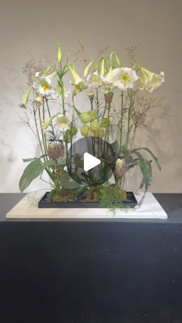 Vegetative Floral Design, Taipei Taiwan, Taipei, White Green, Taiwan, Green And Grey, Floral Design, Grey, Floral