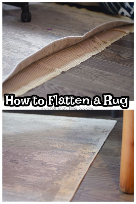 Try this simple DIY solution to flatten your rug’s curling edges. You’ll be amazed at how easy it is with this quick tip. www.kidfriendlythingstodo.com Diy Posts, Synthetic Rugs, Fun Easy Recipes, A Rug, Simple Diy, Simple Tricks, Household Hacks, Rug Making, Kid Friendly