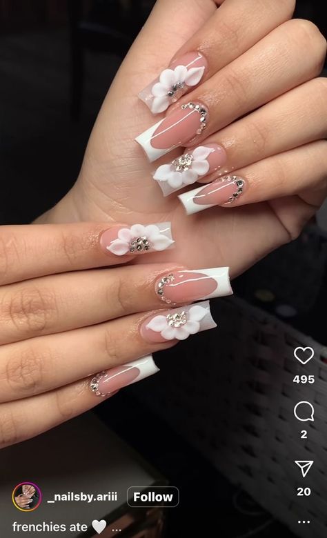 Quince Nails Pink, Nail Inspo Vacation, Quince Nails, White Acrylic Nails, Vacation Nails, Long Acrylic, Soft Nails, Birthday Nails, Nails Inspo