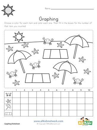 Bar Graph Worksheet, Beach Theme Preschool, Summer Math Worksheets, Summer Math Activities, Summer Preschool Activities, Summer Kindergarten, Summer Worksheets, School Age Activities, Graphing Worksheets