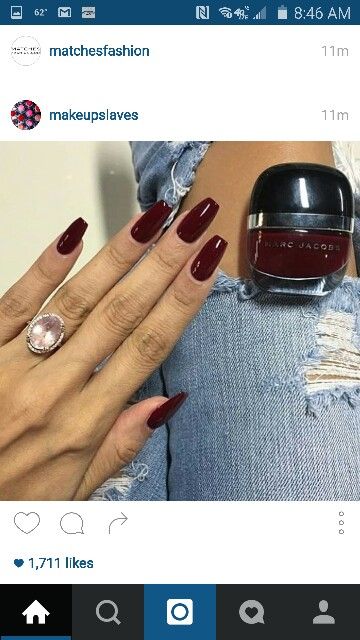 Burgundy Nail Designs, Blood Nails, Red Stiletto Nails, Wine Nails, Red Acrylic Nails, Burgundy Nails, Hair Red, Nailed It, Matte Nails