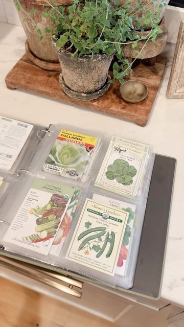 Seed Saver Storage, Seed Storage Binder, Seed Storage Ideas, Gardening Binder, Seed Binder, How To Store Seeds, Garden Seeds Packets, Photo Binder, Seed Storage