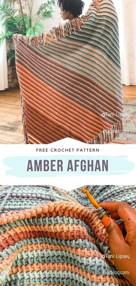 Crochet Bohemian Blanket, Free Crochet Pattern For Blanket, How To Make An Afghan, Afgan Crochet Blanket Patterns, Free Crochet Tunisian Patterns, Crochet Weave Blanket, Boho Crochet Afghan Free Pattern, Mandala Thick And Quick Crochet Patterns, Striped Crochet Blankets