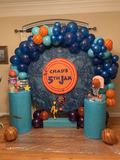 5TH SPACE JAM PHOTO BACKDROP Looney Tunes Space Jam, Space Jam, Photo Backdrop, Looney Tunes, Hanukkah Wreath, Hanukkah, Donuts, Halloween Wreath, Jam