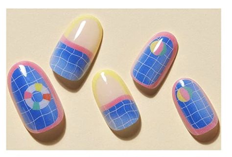 Splatoon Nail Art, Splatoon Nails, Japanese Nail Art Kawaii, Ponyo Nails, Japanese Gel Nails Kawaii, Hayao Miyazaki Nail Art, Nail Design Glitter, Unghie Nail Art, Retro Nails