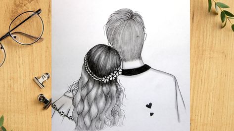 How to Draw Couple Very Easy | Step by Step Drawing Tutorial | Easy Drawing | Couple Drawing Easy Valentines Drawings, Romantic Drawings, Farjana Drawing, Cute Couple Sketches, Valentine Drawing, Couples Kiss, Scratch Book, Pencil Sketches Easy, Valentine Couple