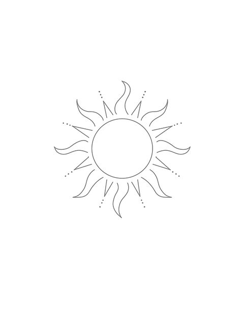 Sun Tattoo Medium, Sun Tattoo Template, Half Sun Tattoo Simple, Sun Tattoo Wrist, Fine Line Sun Tattoo, Simple Linework Tattoos, Simple Sun Tattoo, Tattoo Patchwork, Sun Outline