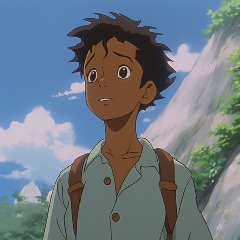 ghibli boy pfp Studio Ghibli Black Characters, Black Studio Ghibli Character, Black Studio Ghibli, Ghibli Boy, Aesthetic Oc, Boy Pfp, Studio Ghibli Characters, Ghibli Studio, Drawing Styles