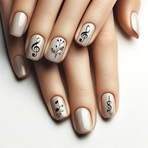 Music Note Nail Designs, Music Note Nails, Groovy Nails, Music Nails, Band Nails, Mens Nails, Funky Nails, Music Notes, Nails Inspiration