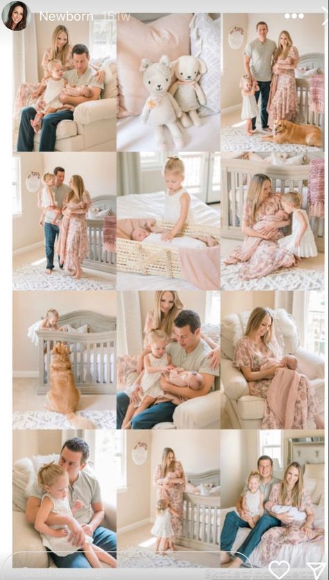 Newborn Photo Shoot Outfits For Family, Newborn Photo Outfits Family, Newborn Photography Girly Family, Newborn Family Photos What To Wear, Baby Hospital Photos, Nursery Photos, Home Maternity Photography, Newborn Family Pictures, Family Photos What To Wear