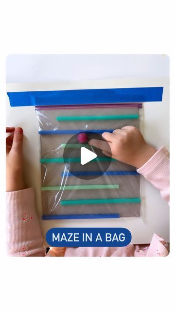 Rozanne | Bright Little Brains on Instagram: "Here’s a great activity that’s so easy to setup using common household items! It practices so many skills too.   MATERIALS:  👉🏻 Resealable bag 👉🏻 Straws 👉🏻 Small marble 👉🏻 Cardboard  👉🏻 Glue gun  #learningthroughplay  #recycleandplay #playbasedlearning #playhack  #kidsactivities #playideas #easyplayideas #learningisfun  #kidsactivityideas #funforkids  #kidscrafts #diy #finemotoractivity #preschool #activityforkids  #toddler #kidsplay #actividades #actividadesparaniños  #preschool #diy #diyplayideas #momhack" Straw Activity For Kids, Straw Activities, Play Hacks, Playbased Learning, Games For Toddlers, Transparent Bag, Fine Motor Activities, Learning Through Play, Glue Gun