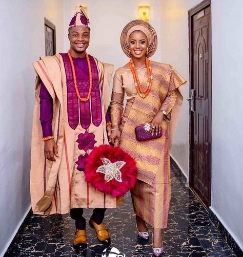 Yoruba wedding Latest Yoruba Traditional Wedding Attire, Yoruba Traditional Wedding Attire, Nigerian Wedding Dresses Traditional, Abaya Styles, Nigerian Traditional Wedding, African Traditional Wedding Dress, African Wedding Attire, Yoruba Wedding, Traditional Wedding Attire