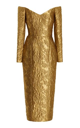 Festive Attire | Moda Operandi Coktail Dress, Baroque Wedding, Best Designer Dresses, Tulle Midi Dress, Jacquard Jacket, Designer Midi Dresses, Emilia Wickstead, Cocktail Attire, Airport Fashion