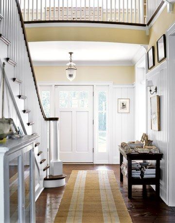 Is it Bad Luck to have your Stairs face the Front Door? – Feng Shui that Makes Sense  by Cathleen McCandless Country Entryway, Wainscoting Stairs, Wainscoting Kitchen, Wainscoting Bedroom, Apartment Entrance, Wainscoting Bathroom, Contemporary Entryway, Entryway Lighting, Foyer Decorating