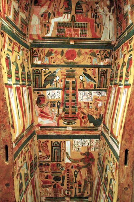 Egyptian Sarcophagus. Ancient Egyptian sarcophagus with painted interior , #Aff, #Ancient, #Sarcophagus, #Egyptian, #interior, #painted #ad Egyptian Sarcophagus, Ancient Egyptian Architecture, Egypt Mummy, Starověký Egypt, Ancient Egyptian Artifacts, Egyptian Temple, Ancient Egypt History, Egyptian Mummies, Egyptian Artifacts