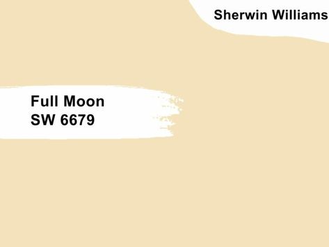 While it is not the most popular Yellow paint color from the manufacturer, Sherwin Williams Full Moon has made a name from pairing well with other popular yellows. It has an LRV of 78 and looks lovely in any room or space you use it. Full Moon Sherwin Williams, Sherwin Williams Full Moon, Sherwin Williams Yellow Paint Colors, Sherwin Williams Yellow, Yellow Paint Color, Yellow Paint Colors, Dover White, Lemon Chiffon, Yellow Paint