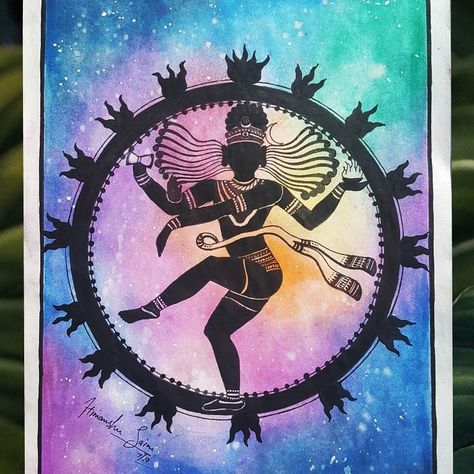 Natraj Drawing Nataraja, Dancing Shiva Painting, Cosmic Dance Shiva, Natraj Mandala Art, Natraj Lord Shiva Sketch, Dancing Mandala Art, Dance Paintings Abstract, Adiyogi Shiva Mandala Art, Bharatnatyam Painting On Canvas