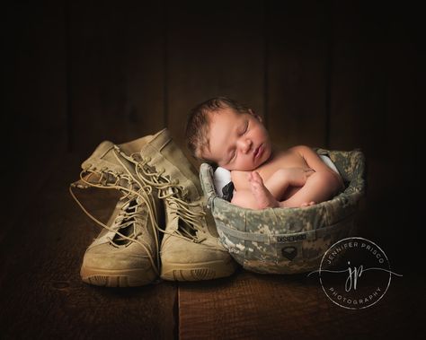 My Daddy is my Hero. Newborn tucked into Dad's army helmet. Military Dad ||  Newborn Photography ||  Military Baby || Army Boots ||  Boston Newborn Photographer || Jennifer Prisco Photography Army Baby Pictures, Military Baby Pictures, Army Baby, Military Baby, Boy Boots, Baby Boy Newborn Pictures, Army Helmet, Newborn Photography Boy, Baby Pictures Newborn