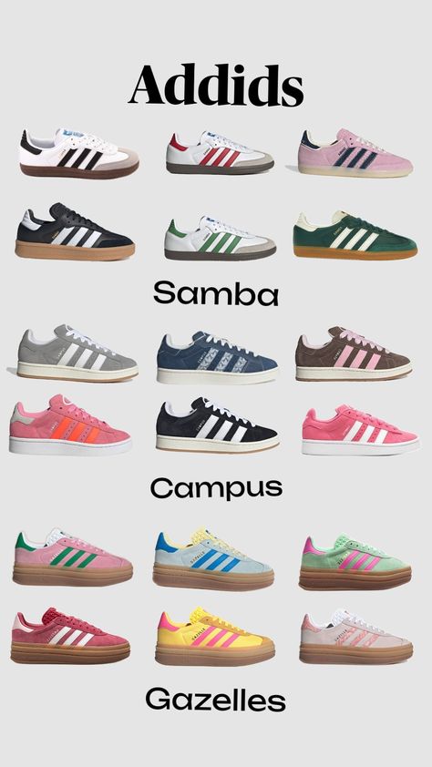 Adidas shoes #wishlist #cute #fyp #shoes #addids #campus #samba Campus Addis’s, Cute Sambas, Adidas Campus Shoes, Sambas Adidas, First Day Of School Fits, Campus Shoes, Shoes Wishlist, Pretty Sneakers, Shoes Names