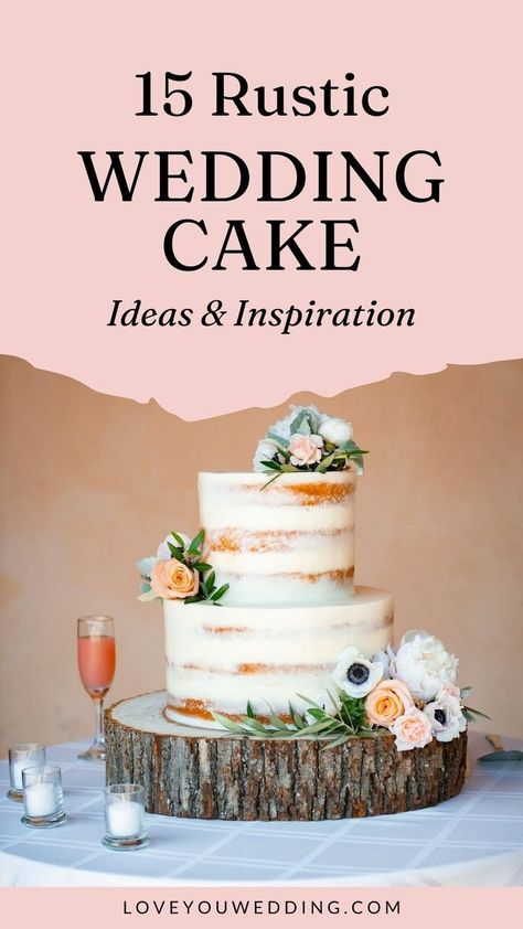 15 Unique Rustic Wedding Cake Design Ideas for Your Rustic Wedding. We’re sharing 15 stunning and modern rustic wedding cake designs for all styles and preferences. Click through to see the best naked wedding cakes, burlap, woodland, vintage, simple rustic wedding cakes, rustic wedding cake toppers, tree stump wedding cakes, and more! Unique Rustic Wedding Cake, Pumpkin Wedding Cakes, Rustic Wedding Desserts, Simple Rustic Wedding, Unique Rustic Wedding, Modern Rustic Wedding, Cake Design Ideas, Rustic Cake Stands, Wedding Cake Design