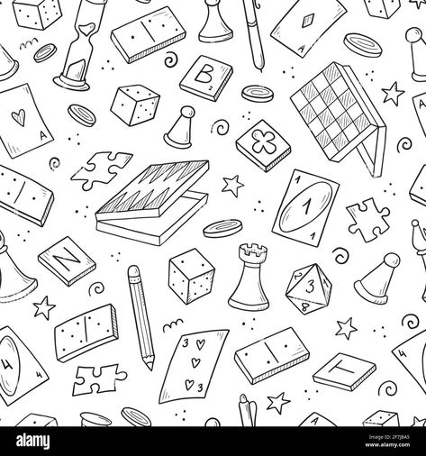 Game Drawing Ideas, Board Game Drawing, Games Drawing, Doodles Games, Game Drawing, Bullet Journal Month, Pen Pattern, Doodle Inspiration, Iphone Organization