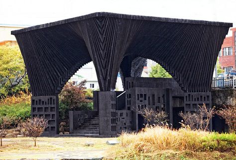 david-adjaye-gwangju-pavilion-designboom2 London South Bank University, David Adjaye, Wood Architecture, Falls Church, Gwangju, Reading Room, Public Space, Brooklyn Bridge, Gazebo