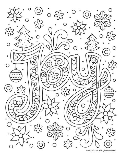 Christmas Joy Typography Coloring Page - Woo! Jr. Kids Activities Christmas Colouring Pages, Christmas Coloring Page, Free Christmas Coloring Pages, Christmas Coloring Sheets, Printable Christmas Coloring Pages, Coloring Worksheets, Color Sheets, Christmas Activity, Christmas Coloring Books