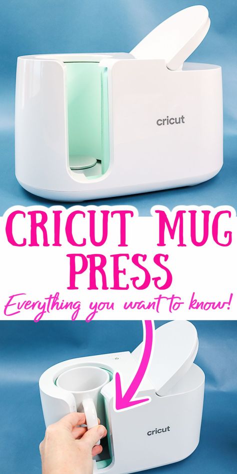 Everything you ever wanted to know about the Cricut Mug Press and more! Find out how to use it, what materials it works with, how it compares with other presses, and more! #cricut #cricutmugpress #sublimation Cricket Mug Press, Cricut Mugs, Diy Mug Designs, Cricut Mug Press, Make A Mug, How To Use Cricut, Country Chic Cottage, Cricut Tips, Diy Mugs