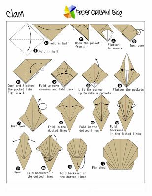 Origami Clam Sea Creature Origami, Paper Sea Creatures, Origami Sea Animals, Origami Sea Creatures, Origami Guide, Origami Easy Step By Step, Kids Camp, Origami Butterfly, Origami Folding