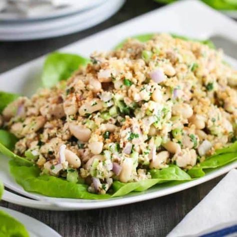 Bean And Tuna Salad, Tuna Salad With Beans, White Bean And Tuna Salad, Tuna And White Beans, Tuna And White Bean Salad, White Bean Salad Recipes, Main Salad, Albacore Tuna, White Bean Salad