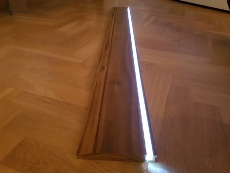 Classic hardwood baseboard with dimmable LED light integrated designed and produced by MCPorta Wood Baseboard, Dimmable Led Lights, Hard Wood, Custom Woodworking, Ambient Light, Baseboards, Lighting Collections, Ambient Lighting, Led Light