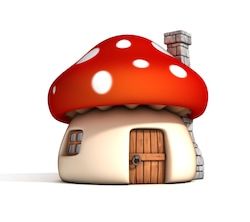 Smurf House Mushrooms, Smurf Mushroom House, Smurfs House, Tinkerbell Party Theme, Smurf House, Smurfs Party, Pencil Drawing Images, Tinkerbell Party, Pizza Design