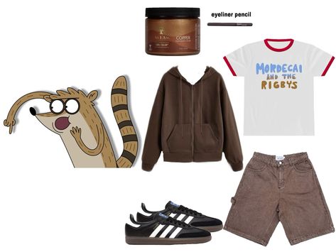 Rigby Costume Girl, Rigby Halloween Costume, Rigby Regular Show Cosplay, Rigby Regular Show Costume, Regular Show Halloween Costumes, Mordecai And Margaret Costume, Mordecai And Rigby Cosplay, Mordecai And Rigby Halloween Costume, Mordecai And Rigby Costumes