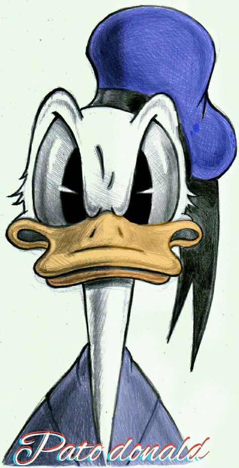 Donald Duck Sketch, Donald Duck Drawing, Sculptural Painting, Disney Pop Art, Fruit Art Drawings, Duck Drawing, Pop Art Drawing, Chicano Drawings, Duck Art