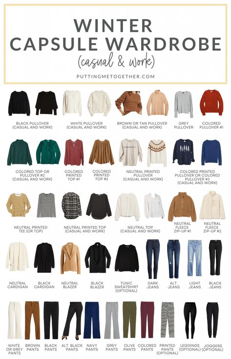 Winter Capsule Wardrobe for Casual and Work Black Leggings Outfit Fall, Capsule Wardrobe List, Workwear Capsule Wardrobe, Fall Winter Capsule Wardrobe, Workwear Capsule, Capsule Wardrobe Women, Leggings Outfit Fall, Pants Outfit Fall, Black Leggings Outfit