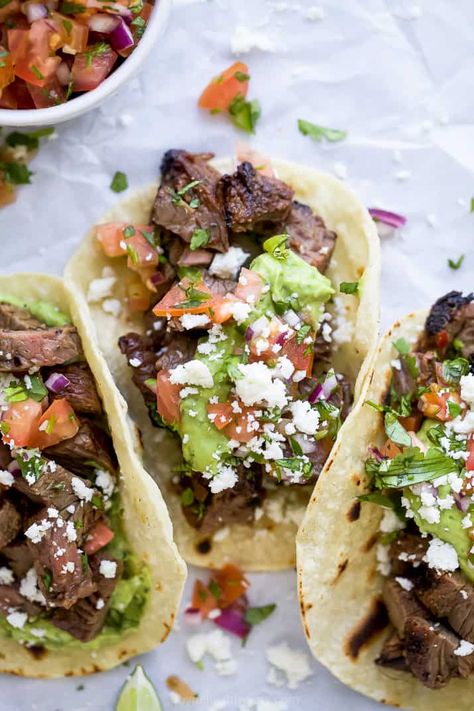 Carne Tacos, Carne Asada Tacos Recipe, Street Taco Recipe, Fresco Cheese, Queso Fresco Cheese, Carne Asada Recipes, Street Taco, Asada Tacos, Carne Asada Tacos