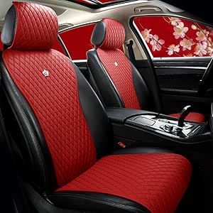 Red Rain Universal Seat Covers for Cars Leather Seat Cover with Crown Fashion Red Leather Seat Cover 2/3 Covered 11PCS Fit Car/Auto/SUV (A-China red) Red Seat Covers, Pink Seat Covers, Car Accessories Gifts, Vehicle Care, Pink Amazon, Custom Car Interior, Bench Covers, Red Rain, Leather Seat Covers