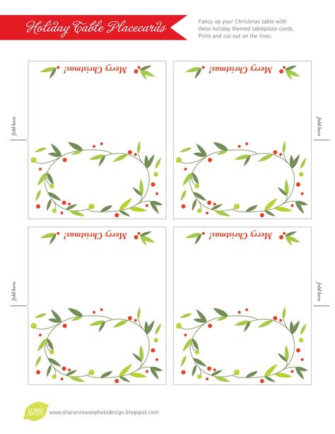 free printable lemon squeezy: Day 12: Place cards Printable Place Cards Templates, Free Place Card Template, Place Cards Template, Printable Place Cards, Christmas Place Cards, Table Name Cards, Card Templates Printable, Christmas Place, Place Card Template