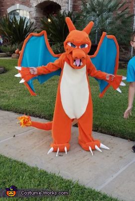 Charizard - 2016 Halloween Costume Contest via @costume_works Charizard Costume Diy, Charzard Costume, Pokemon Costumes Kids, Homemade Costumes For Boys, Charizard Costume, Pokemon Costumes Diy, Pokemon Halloween Costume, Halloween Pokemon, Pikachu Party