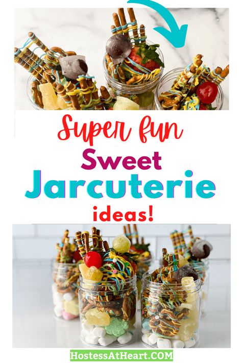 The charcuterie trend takes on a new look with these adorable jarcuterie ideas. Sweet charcuterie in a jar for individual servings. #jarcuterie #charcuterie #Fingerfoodappetizer #partyfood Vegetarian Jarcuterie, Dessert Jarcuteries, Sweet Charcuterie Cups Ideas, Jar-cuterie Ideas, Sweet Charcuterie Cups, Jarcuterie In A Jar Ideas, Dessert Charcuterie Cups, Jarcuterie Cups, Jarcuterie Ideas