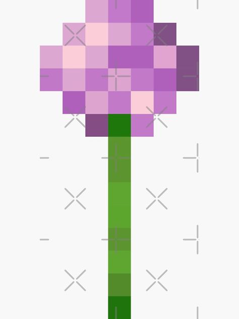 "Minecraft Allium" Sticker for Sale by Hannah Glazebrook Minecraft Allium, Minecraft Flowers, Cozy Activities, Minecraft Room Decor, Minecraft Stickers, Allium Flower, Mc Builds, Minecraft Room, Minecraft Decorations