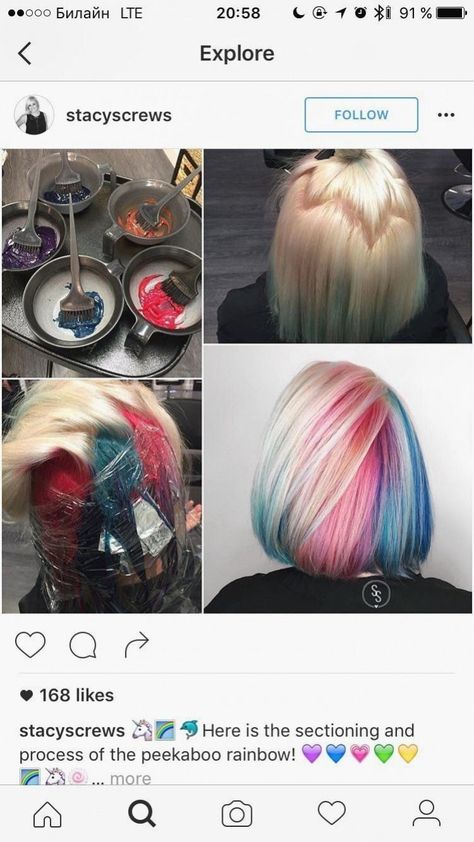 Colored Hair Placement, Smokestack Hair Color, Colour Placement Techniques, Rainbow Pinwheel Hair, Vivid Hair Color Undercut, Star Section Hair Color, Rainbow Hair Placement, How To Section Hair For Coloring, Hair Color Sectioning Techniques