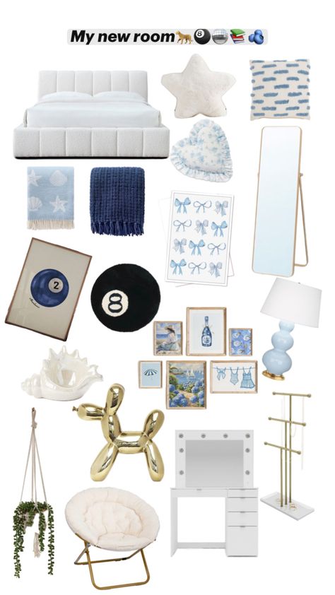 Light Blue Rooms, Ocean Room Decor, Room Wishlist, Room Organization Bedroom, White Room Decor, Blue Bedroom Decor, Room Redesign, Preppy Room Decor, Preppy Room