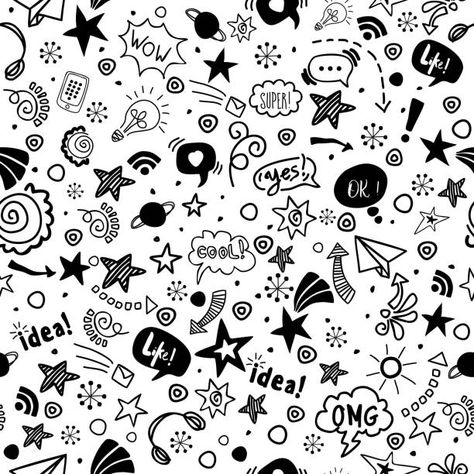 Seamless Doodle Pattern, Doodles Abstract, Pattern Doodle, Doodle Background, Note Doodles, Art Journal Prompts, Cool Doodles, Kids Doodles, Easy Love Drawings