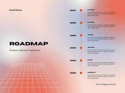 Orange Gradient Futuristic Product Roadmap Graph Roadmap Design, Graph Template, Product Roadmap, Orange Gradient, Web Layout Design, Print Layout, Road Map, Web Layout, Paros