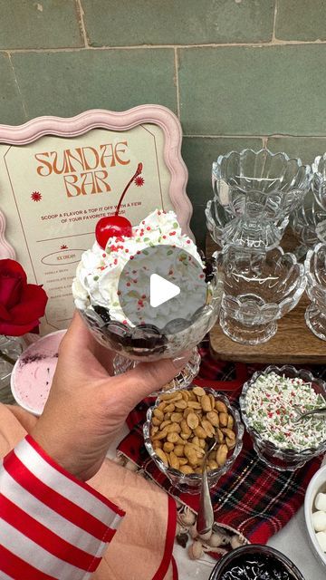 39 likes, 3 comments - aubreyhuffmann on November 18, 2024: "this is your sign to set up a DIY ice cream sundae bar for your girls night, date night or family festivities this holiday season 🍒🍨🎄 it was a HIT // 

#icecreambar #hosting #hostingideas #sundae #holidaytreats #holidaydessert #girlsnight #datenight #christmasactivity #girlsnightin". Christmas Sundae Bar, Christmas Ice Cream Sundae Bar, Christmas Sundaes, Diy Sundae, Holiday Ice Cream, Christmas Ice Cream, Ice Cream Sundae Bar, Menu Design Inspiration, Sundae Bar