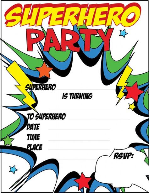 12+ Blank Superhero Birthday Invitations - FREE Invitation Templates - Drevio Comic Invitation, Superhero Birthday Invitations Free, Superhero Party Invitations, Superhero Birthday Party Invitations, Superman Birthday, Superhero Birthday Invitations, Superhero Invitations, Invitation Card Birthday, Avengers Party