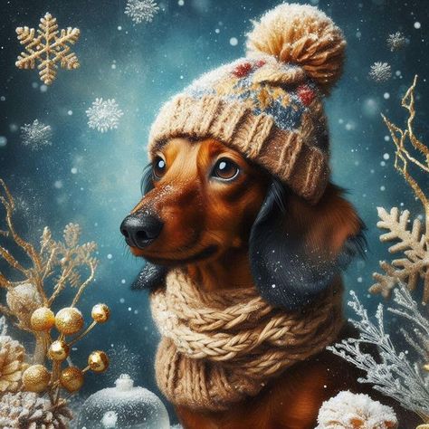 Dachshund Costume, Arte Dachshund, Dachshund Colors, Dachshund Cartoon, Paw Wallpaper, Dapple Dachshund, Dachshund Art, Wall Decor Crafts, Animal Christmas