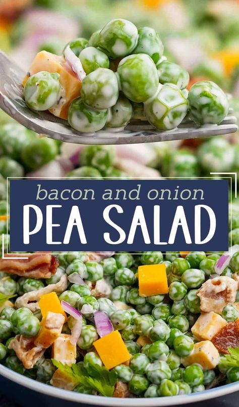 Classic Pea Salad, Green Pea Salad, Salad Options, Spring Foods, Vegetable Salads, Pea Salad Recipes, Diner Food, Chunky Chef, Make Ahead Salads